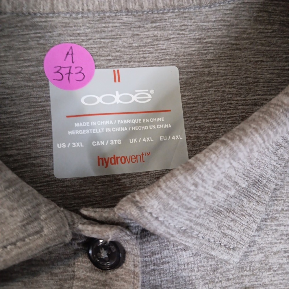 Oobé Men's Polo Shirt NWT Sz 3XL Gray Hydrovent Short Sleeve - Picture 13 of 13